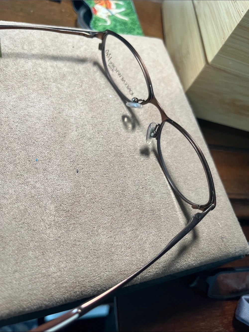 Jones New York Petite Women's Brown Metal Oval Glasses